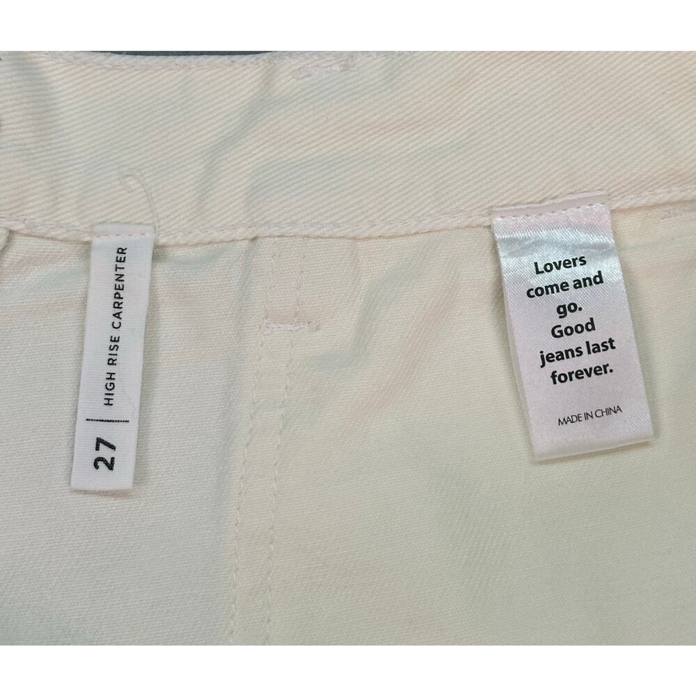PacSun Sketchbook High Rise Carpenter Cargo Jeans Cream Doodle Size 27 - Picture 6 of 12